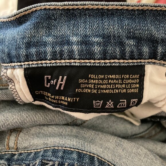 Citizens of Humanity Jeans Mid-Rise Straight Slim some Distress, Fade, sz 29 - Picture 15 of 16